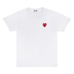 CDG Play T-shirt Red Emblem (white)