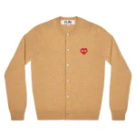 CDG Play Men Cardigan Invader Emblem (Beige)