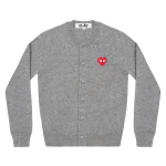 CDG Play Women Cardigan Invader Emblem (Grey)