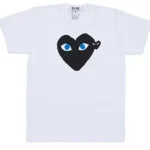 Comme Des Garcons Play Black Heart Blue Eyes T-Shirt White