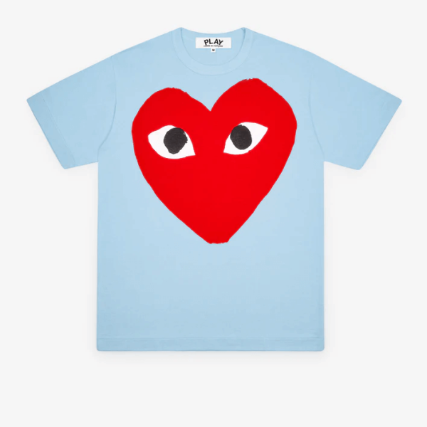 Comme des Garcons Play Bright Heart Logo T-Shirt Blue