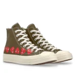 CDG PLAY CONVERSE Multi Red Heart Chuck Taylor All Star ’70 High Sneakers - Image 2