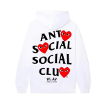 Anti Social Social Club x CDG Hoodie (White) back print view