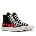Black Converse x CDG Chuck 70 High Top back view with heel detail