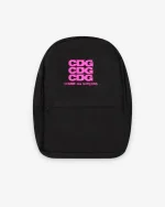 CDG Pink Logo Backpack Black
