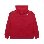 CDG PLAY Zip Hoodie with Red Invader Heart and Blue Emblem back view