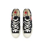 CDG Play Converse Polka Dot Red Heart Chuck Taylor ’70 Low Sneakers back view