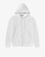 CDG Play Unisex Reverse Black Heart Zip Hooded Sweatshirt White back view