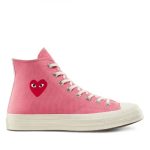 CDG x Converse High Top sneakers front view with heart logo