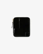 CDG Reversed Hem Full Zip Around Wallet Black