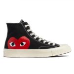 CDG Converse Big Heart High Top Black Front