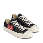 CDG Converse Big Heart Low Top Black back view