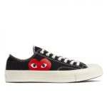 CDG Converse Big Heart Low Top Black front view