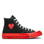 CDG Converse Red Sole High Top Black front view