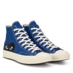 Blue Converse x CDG Chunk 70 High Top back view