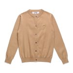 CDG Women’s Khaki Round-Neck Cardigan front view