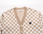 CDG Khaki Checkered Cardigan